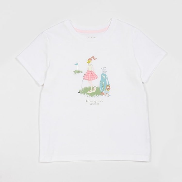ケイト・スペード ニューヨーク キッズ(kate spade NEW YORK)の【人気商品再入荷】【直営店で取り扱い無し】トドラー エンジョイプレイングゴルフTシャツ Ｔシャツ