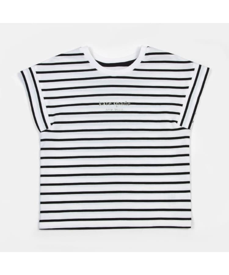 ケイト・スペード ニューヨーク キッズ(kate spade NEW YORK)の【人気商品再入荷】【直営店で取り扱い無し】トドラー ストライプTシャツ ブラック(219)