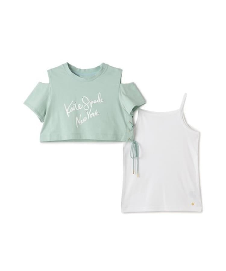 ケイト・スペード ニューヨーク キッズ(kate spade NEW YORK)のガールズ ロゴTシャツ&キャミソールセット2