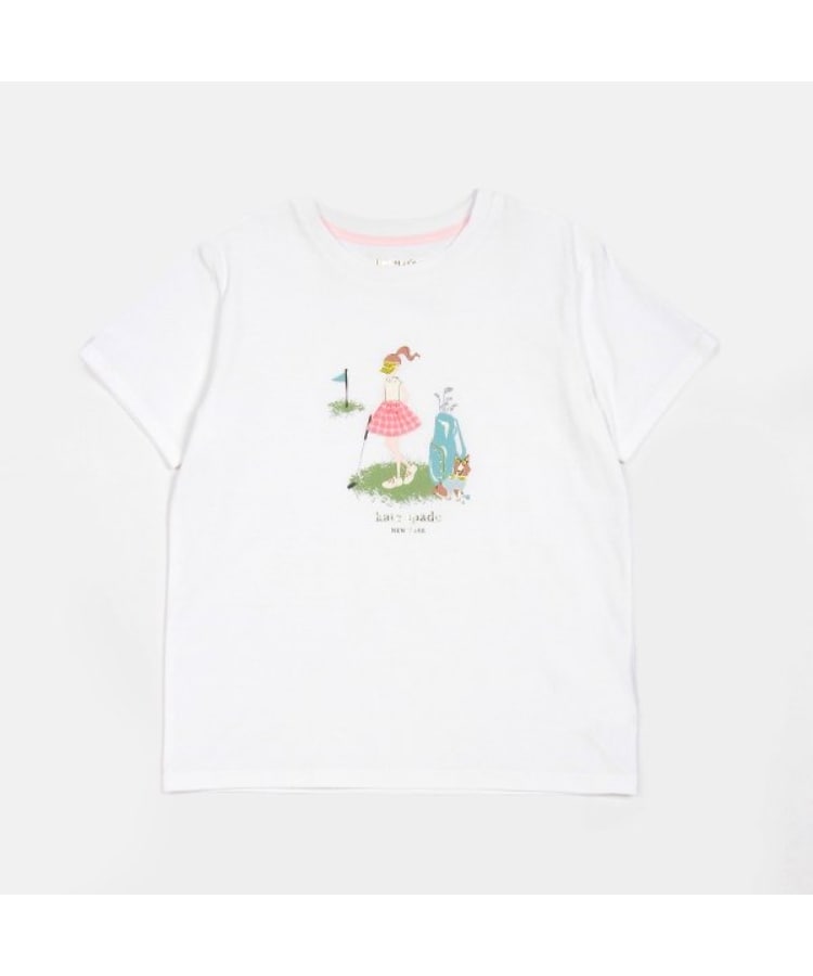 ケイト・スペード ニューヨーク キッズ(kate spade NEW YORK)の【人気商品再入荷】【直営店で取り扱い無し】ガールズ エンジョイプレイングゴルフTシャツ オフホワイト(003)