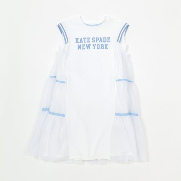 ケイト・スペード ニューヨーク キッズ(kate spade NEW YORK)の【人気商品再入荷】【直営店で取り扱い無し】ガールズ メッシュワンピース ミドルワンピース