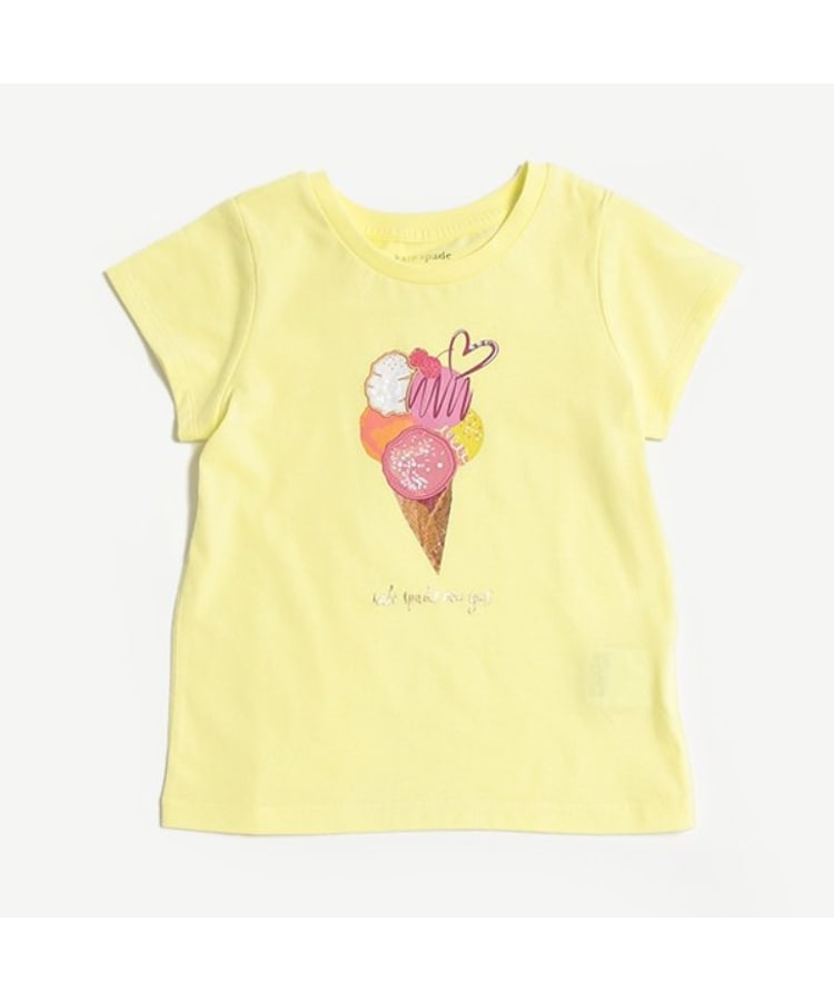 ケイト・スペード ニューヨーク キッズ(kate spade NEW YORK)の【人気商品再入荷】【直営店で取り扱い無し】トドラー アイスクリームTシャツ イエロー(031)