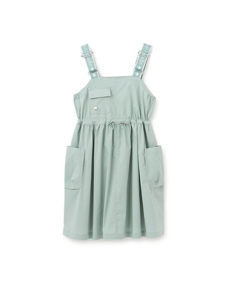 ケイト・スペード ニューヨーク キッズ(kate spade NEW YORK)のトドラー ロゴベルトジャンパースカート グリーン(025)