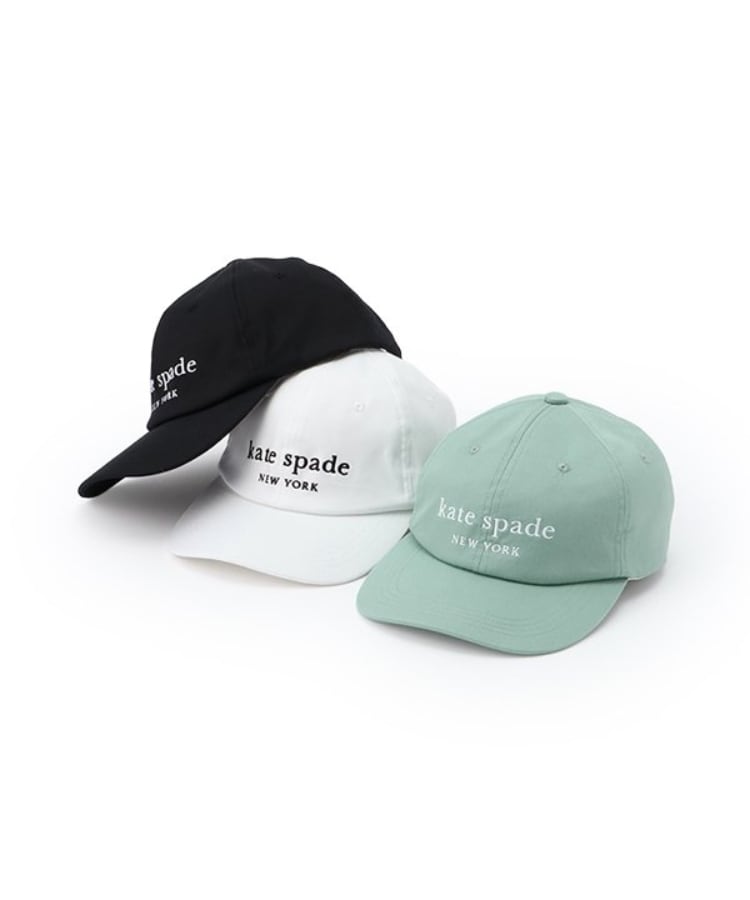 新品○ Kate Spade ケイトスペード ロゴ刺繍 キャップ ネイビー 白
