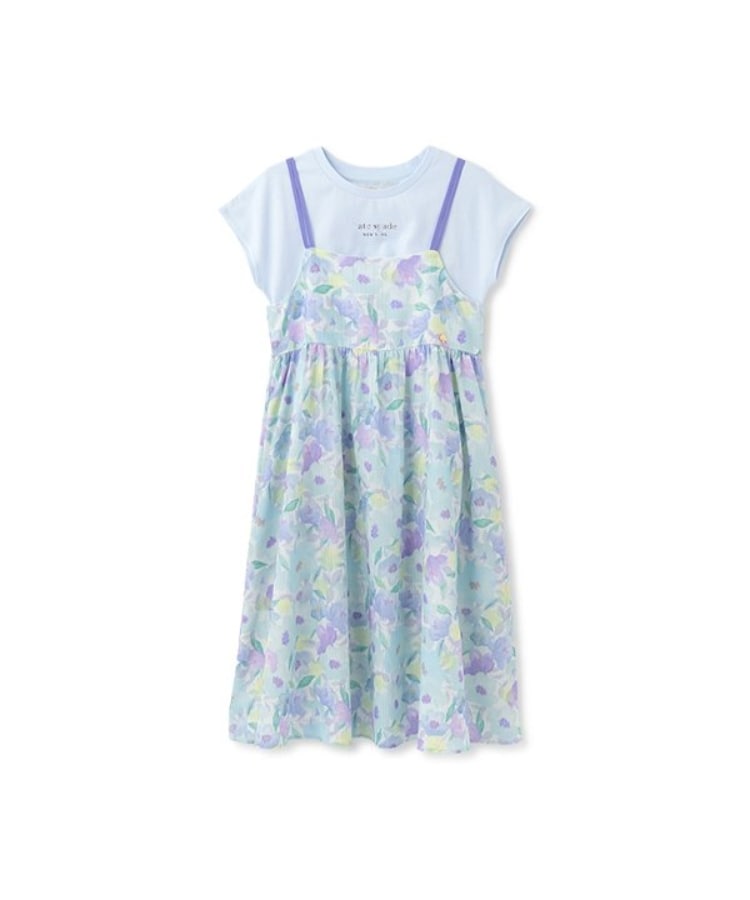 ケイト・スペード ニューヨーク キッズ(kate spade NEW YORK)のガールズ ガーデンキャミワンピース&Tシャツセット サックスブルー(090)