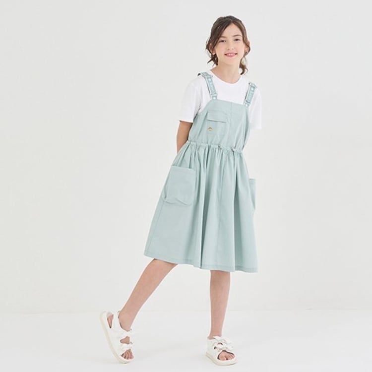ケイト・スペード ニューヨーク キッズ(kate spade NEW YORK)のガールズ ロゴベルトジャンパースカート その他