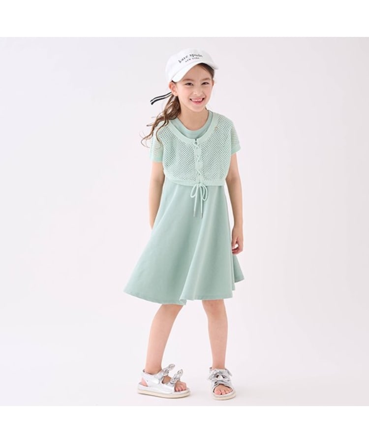 ケイト・スペード ニューヨーク キッズ(kate spade NEW YORK)のトドラー メッシュニット&ワンピースセット グリーン(025)