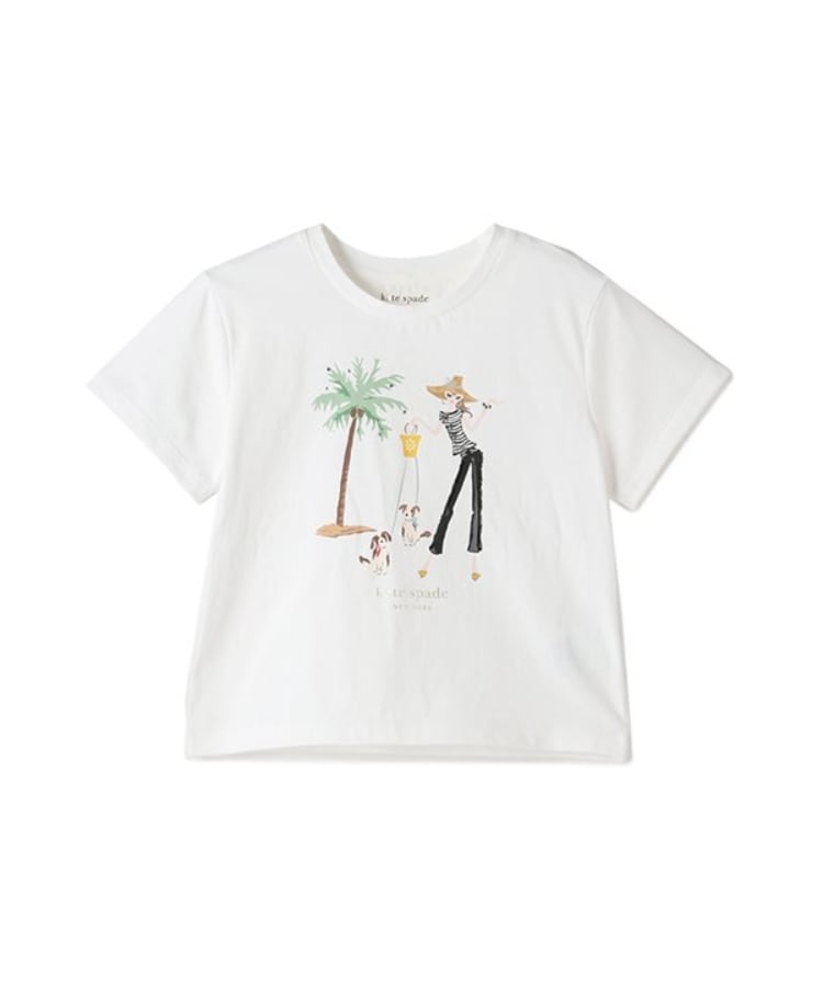 ケイト・スペード ニューヨーク キッズ(kate spade NEW YORK)のトドラー サマーガールTシャツ オフホワイト(003)