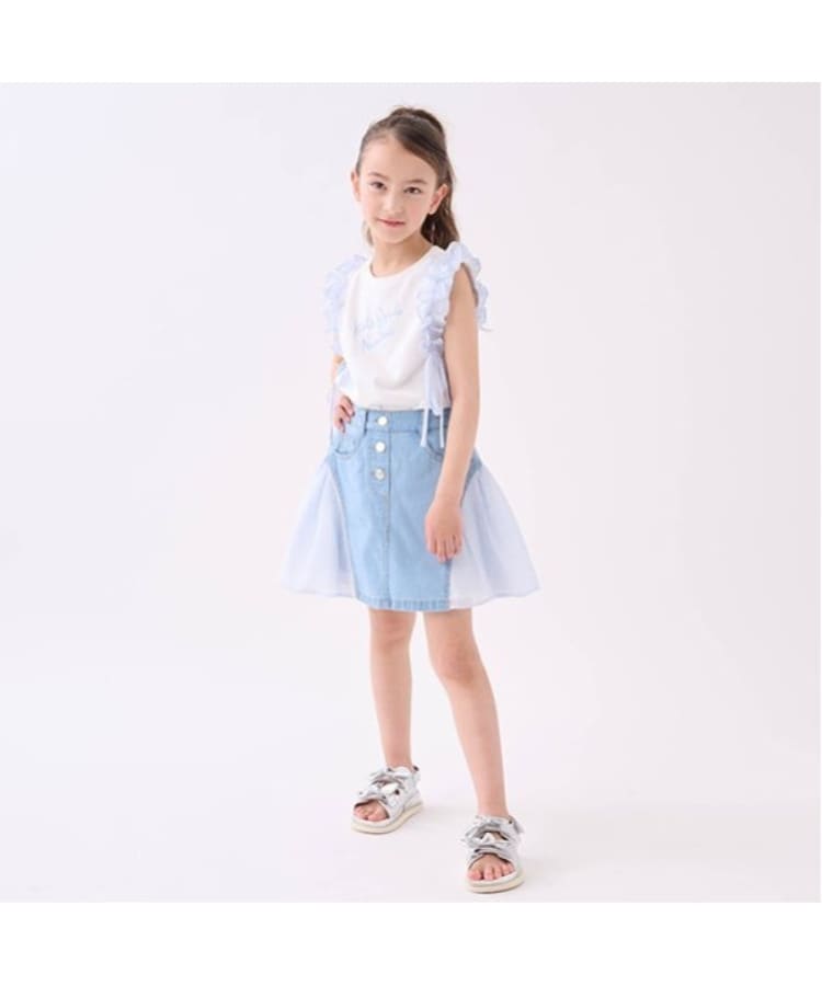 ケイト・スペード ニューヨーク キッズ(kate spade NEW YORK)のトドラー ストライプラッフルスリーブTシャツ14