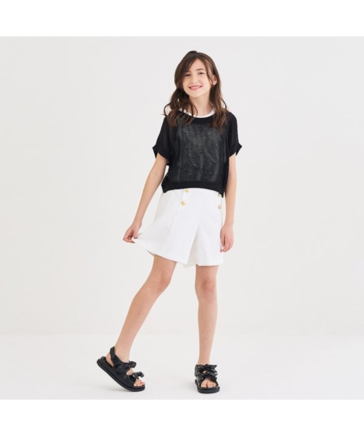 ケイト・スペード ニューヨーク キッズ(kate spade NEW YORK)のガールズ ダブルボタンショートパンツ オフホワイト(003)