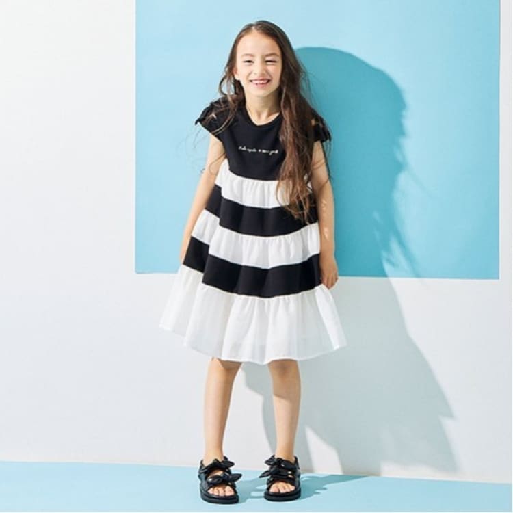 ケイト・スペード ニューヨーク キッズ(kate spade NEW YORK)のトドラー 切り替えティアードワンピース ミドルワンピース