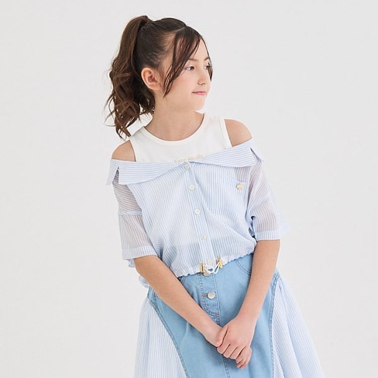 ケイト・スペード ニューヨーク キッズ(kate spade NEW YORK)のガールズ シアーシャツ&タンクトップセット シャツ・ブラウス
