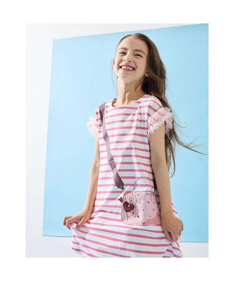 ケイト・スペード ニューヨーク キッズ(kate spade NEW YORK)のトドラー トロンプルイユハートバッグワンピース12