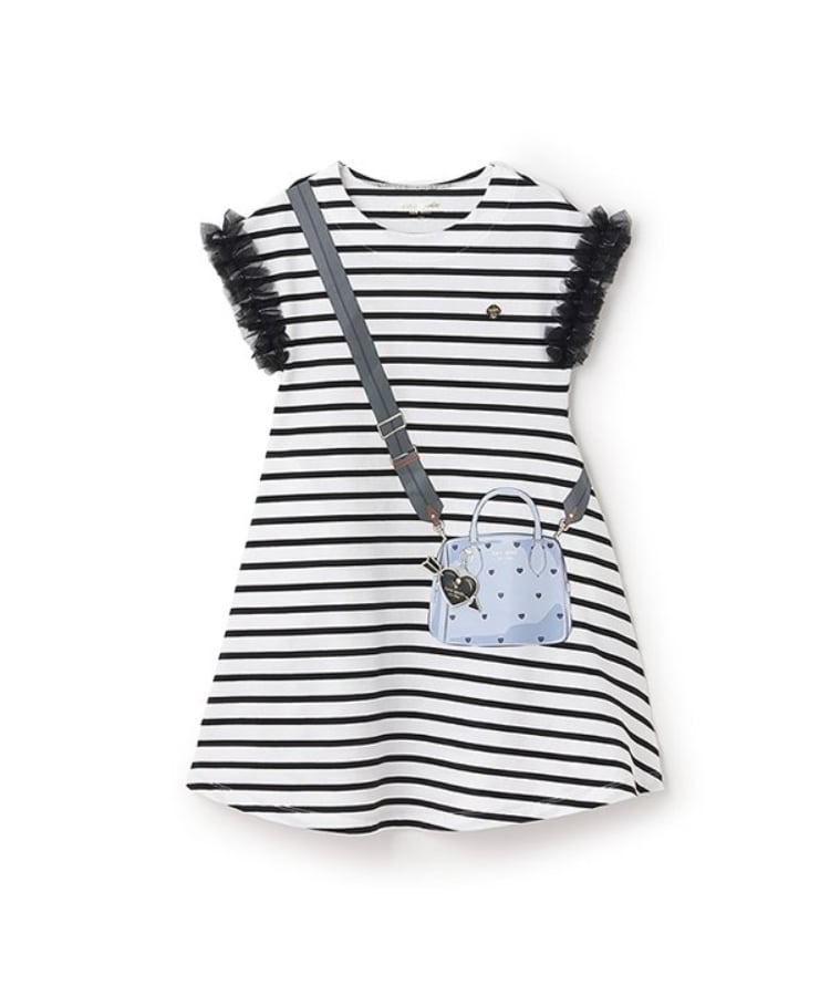 ケイト・スペード ニューヨーク キッズ(kate spade NEW YORK)のトドラー トロンプルイユハートバッグワンピース ブラック(219)