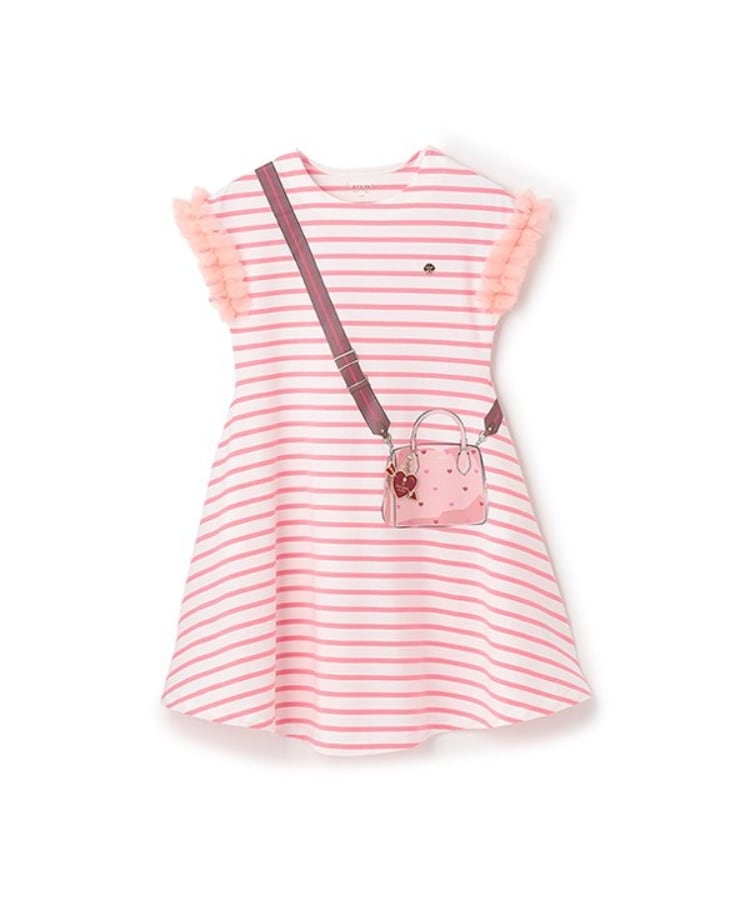 ケイト・スペード ニューヨーク キッズ(kate spade NEW YORK)のガールズ トロンプルイユハートバッグワンピース ピンク(072)