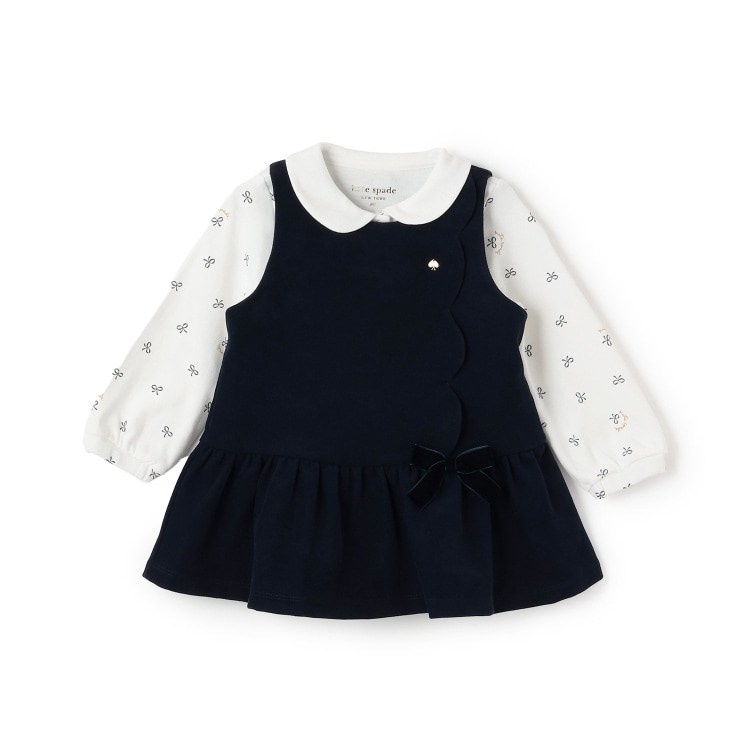 ケイト・スペード ニューヨーク キッズ(kate spade NEW YORK)のスカラップジャンパースカート&ボウカットソーセット その他