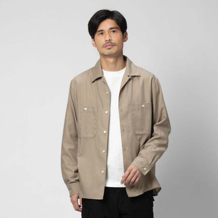 ライトオン(Right-on)のBACK NUMBER(バックナンバー)レーヨン混長袖開襟シャツ カジュアルシャツ