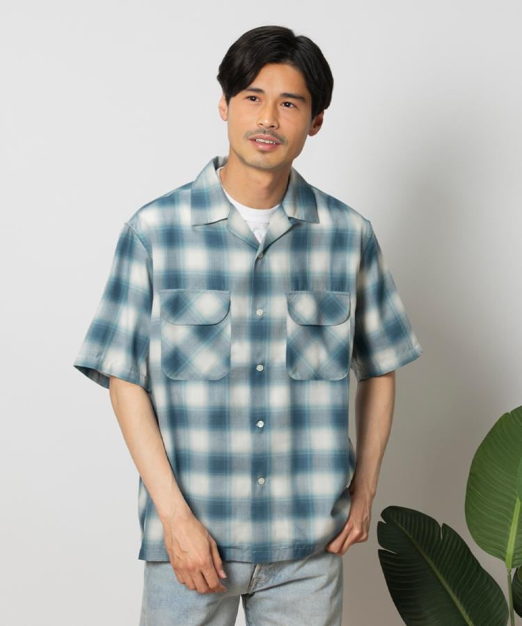 BACK NUMBER(バックナンバー)開襟オンブレ半袖シャツ BACK NUMBER(バックナンバー)開襟オンブレ半袖シャツ