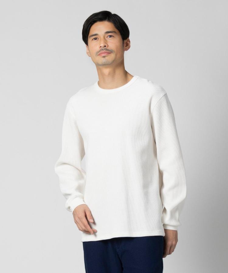 BACK NUMBER(バックナンバー)【S〜2XL展開】ワッフルクルー長袖T BACK NUMBER(バックナンバー)【S〜2XL展開】ワッフルクルー長袖T