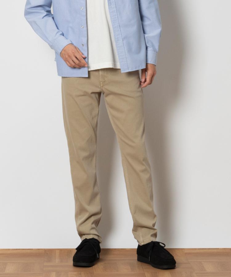 ライトオン(Right-on)のBACK NUMBER(バックナンバー)製品染めカット5ポケットパンツ ベージュ(0075)