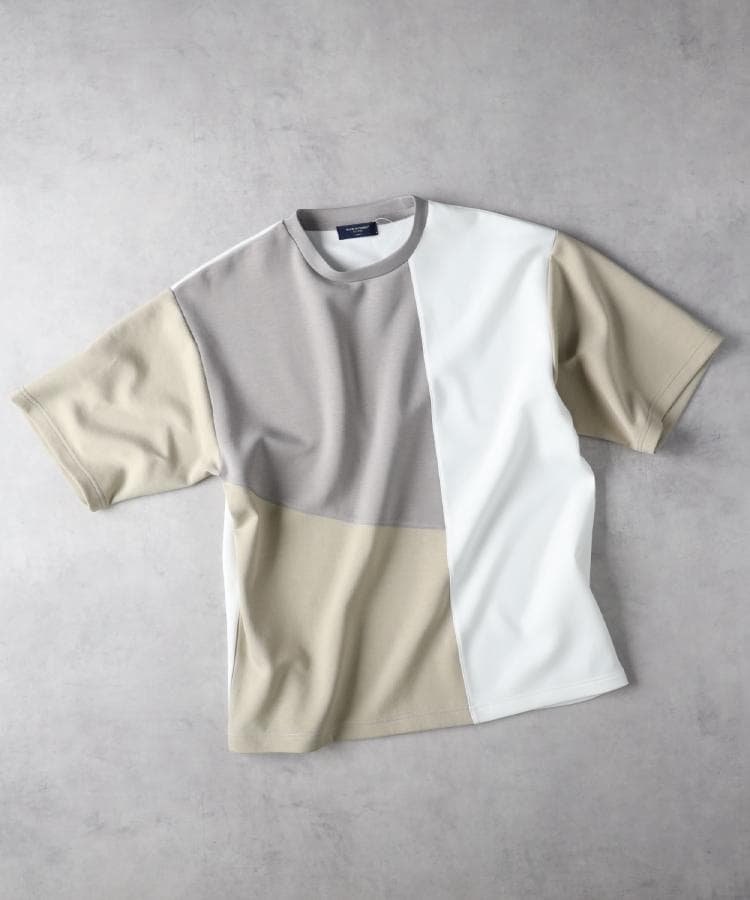 ライトオン(Right-on)のBACK NUMBER(バックナンバー)3色切替Ｔシャツ ベージュ(0075)