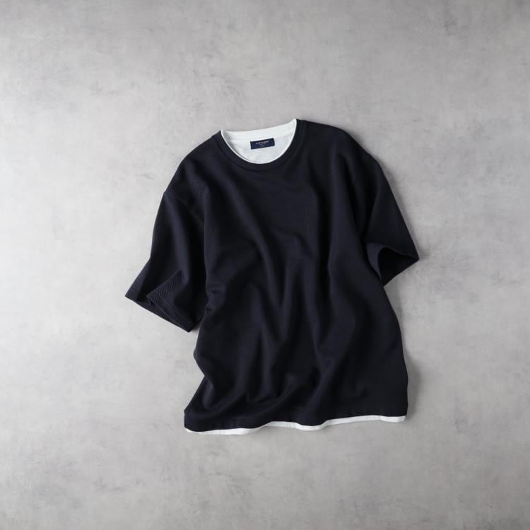ライトオン(Right-on)のBACK NUMBER(バックナンバー)ジャガードフェイクレイヤードTシャツ Ｔシャツ