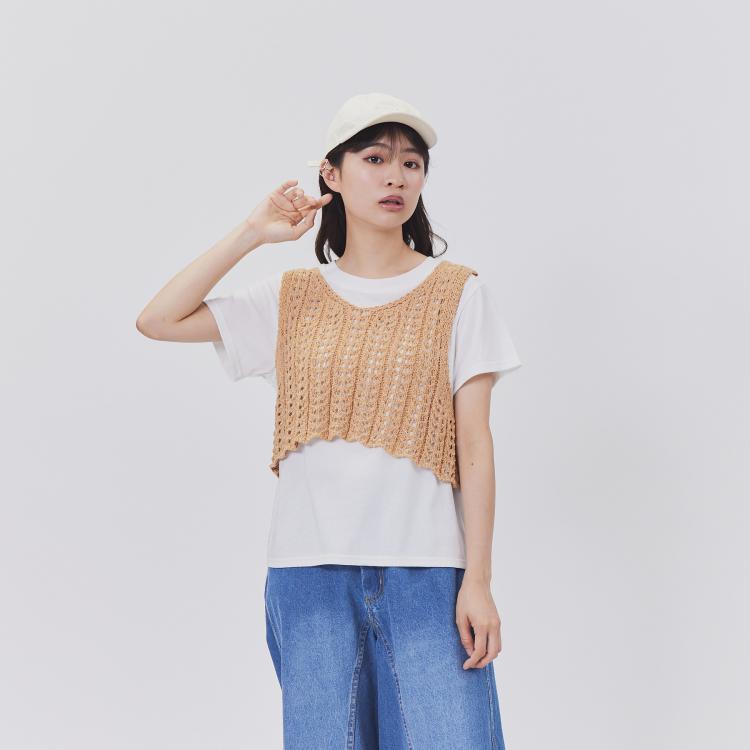 ライトオン(Right-on)のBACK NUMBER(バックナンバー)ニットビスチェレイヤード ベスト