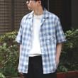 ライトオン(Right-on)のBACK NUMBER(バックナンバー)オンブレチェック半袖シャツ サックスブルー(0011)
