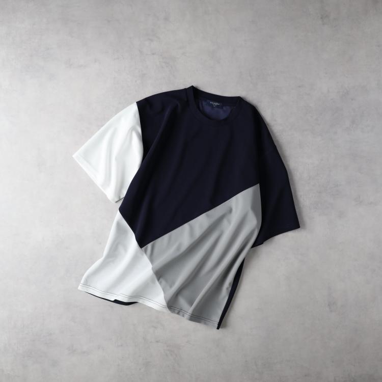 ライトオン(Right-on)のBACK NUMBER(バックナンバー)ジョーゼット斜め切替えデザインTシャツ Ｔシャツ