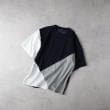 ライトオン(Right-on)のBACK NUMBER(バックナンバー)ジョーゼット斜め切替えデザインTシャツ ネイビー(0019)
