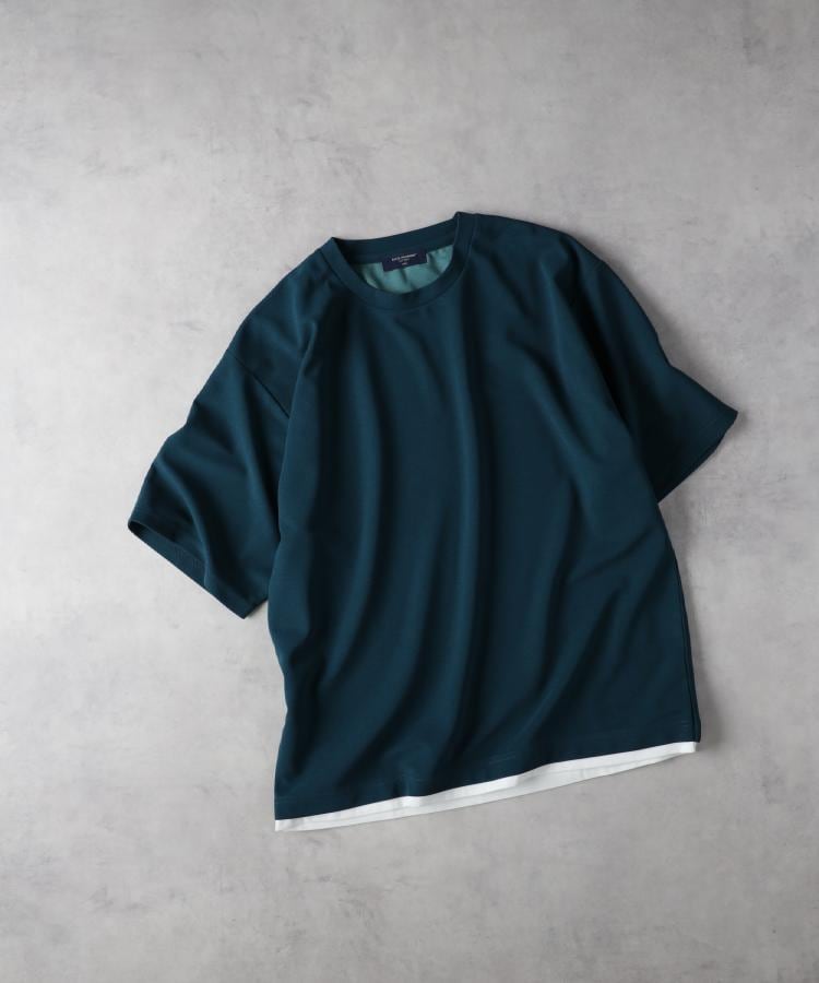 ライトオン(Right-on)のBACK NUMBER(バックナンバー)ジョーゼットフェイクレイヤードTシャツ グリーン(0035)