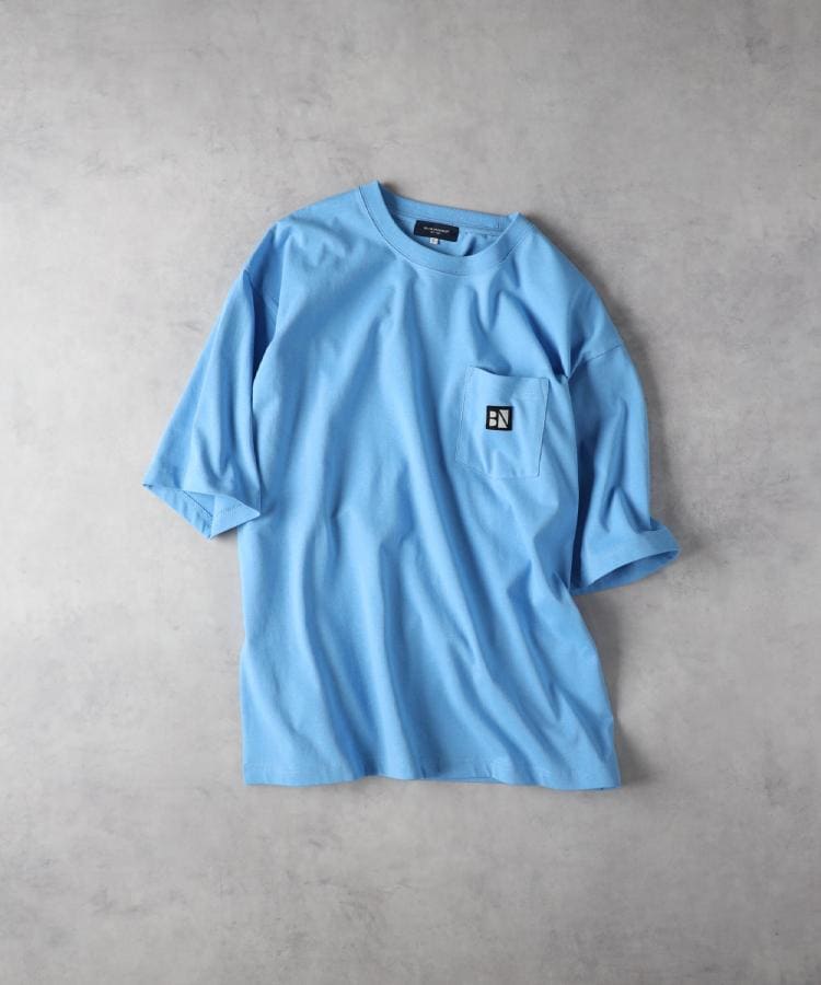 ライトオン(Right-on)のBACK NUMBER(バックナンバー)ワッペンロゴポケットＴシャツ サックスブルー(0011)