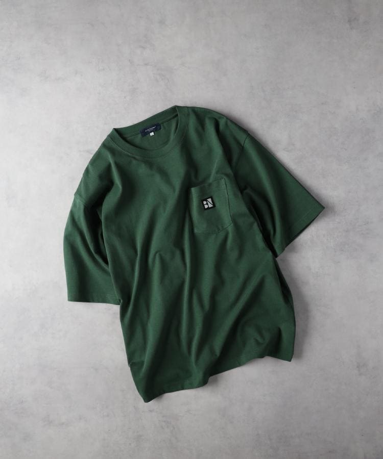 ライトオン(Right-on)のBACK NUMBER(バックナンバー)ワッペンロゴポケットＴシャツ グリーン(0035)