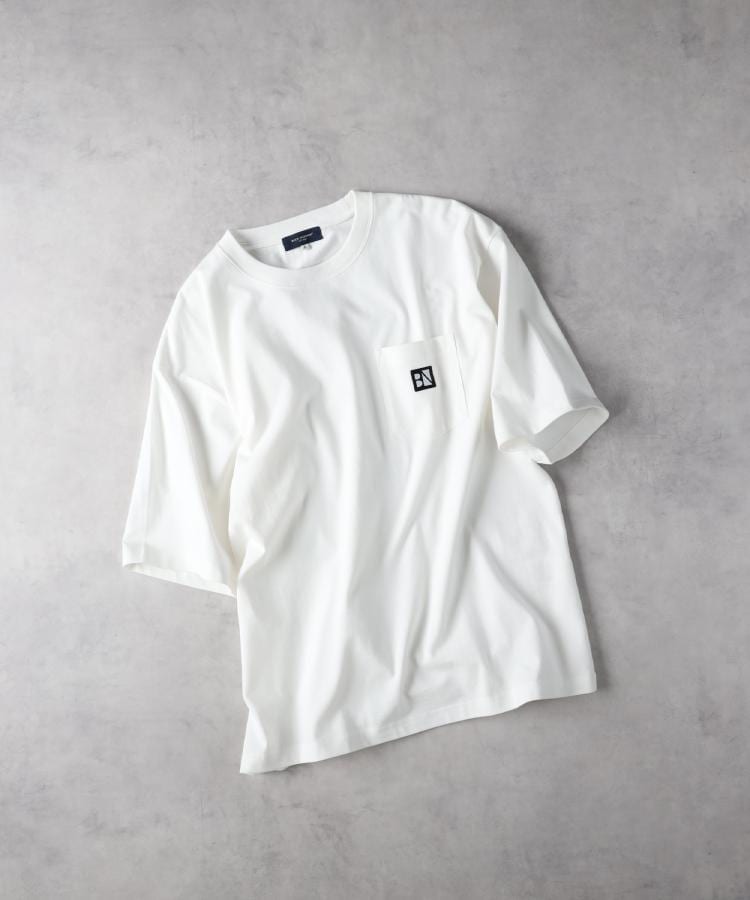ライトオン(Right-on)のBACK NUMBER(バックナンバー)ワッペンロゴポケットＴシャツ ホワイト(0090)