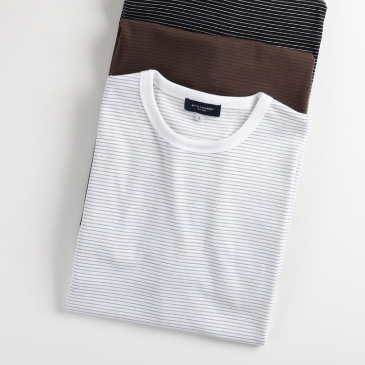 ライトオン(Right-on)のBACK NUMBER(バックナンバー)裾ロゴ刺繍ボーダーＴシャツ Ｔシャツ