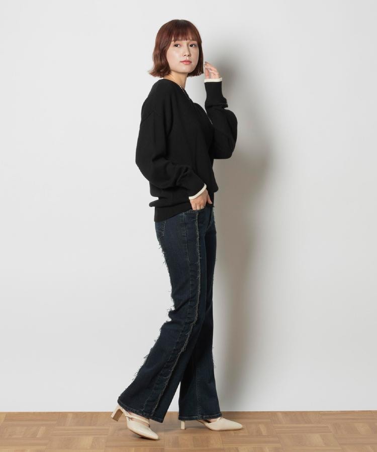 ライトオン(Right-on)のSOMETHING(サムシング)「LISA」切り替えフレアパンツ5