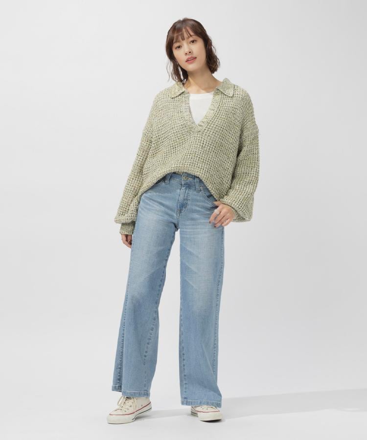 SOMETHING(サムシング)「LISA」セミワイドパンツ(デニムパンツ SOMETHING(サムシング)「LISA」セミワイドパンツ(デニムパンツ