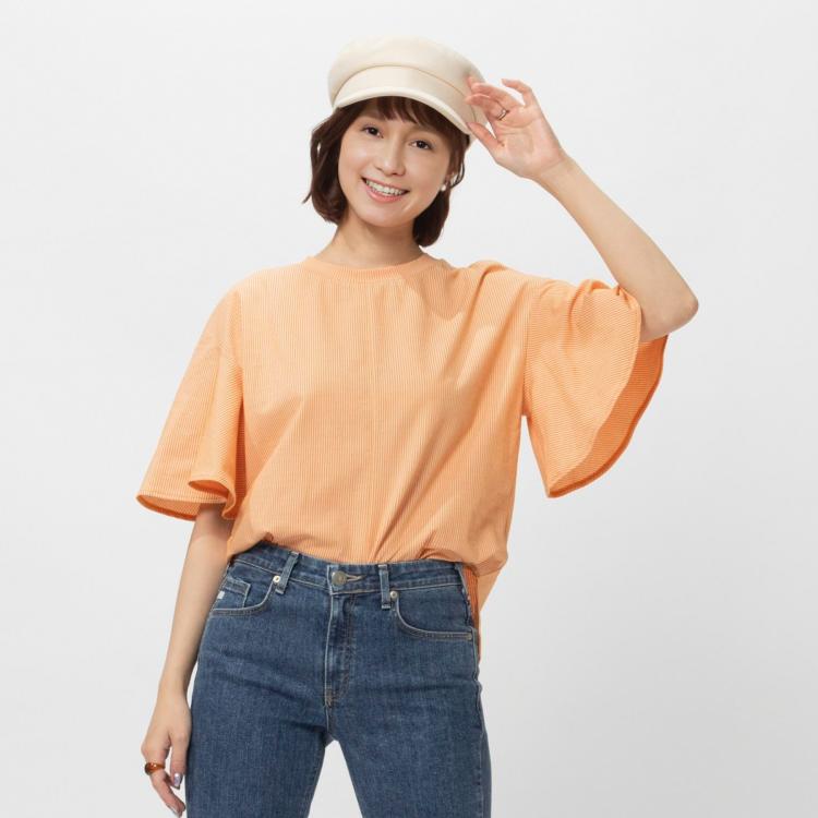 ライトオン(Right-on)のSOMETHING(サムシング)袖フリルTシャツ Ｔシャツ