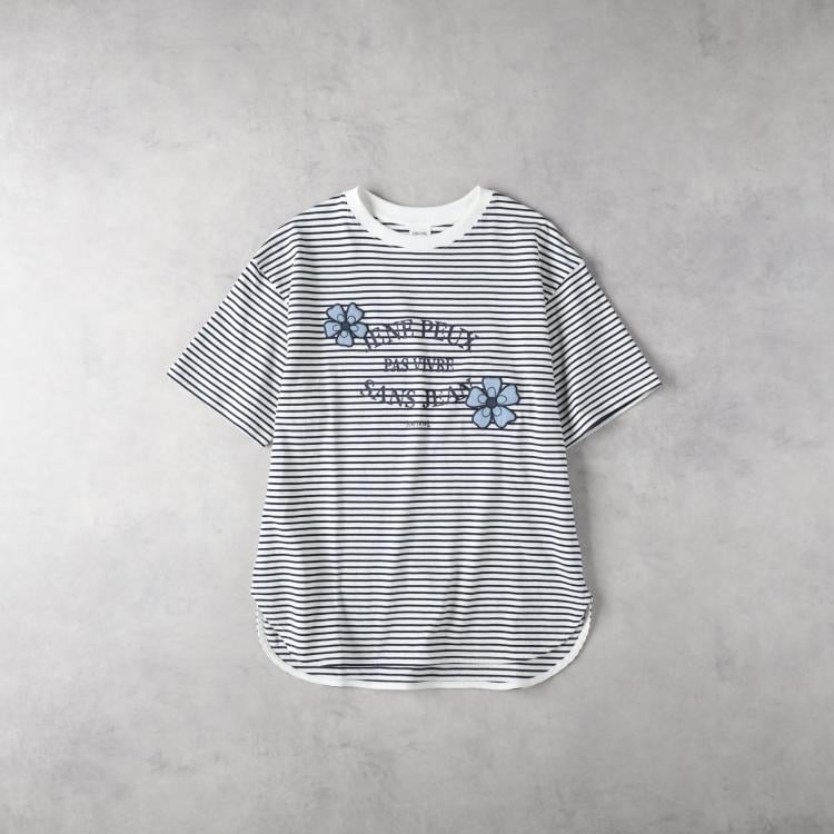 ライトオン(Right-on)のSOMETHING(サムシング)アネモネパッチワークＴシャツ Ｔシャツ