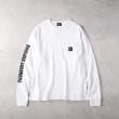 ライトオン(Right-on)のCAMP7(キャンプ7)袖ロゴプリント長袖Tシャツ ホワイト(0090)