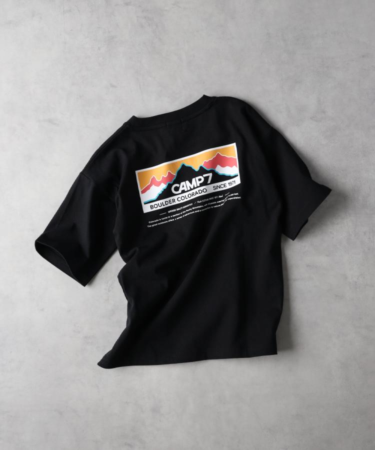 ライトオン(Right-on)のCAMP7(キャンプ7)グラフィックプリントＴシャツ ブラック(0099)