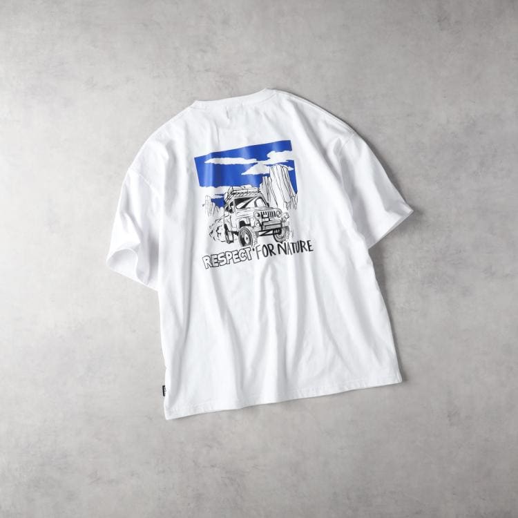 ライトオン(Right-on)のCAMP7(キャンプ7)バックグラフィックプリントＴ Ｔシャツ