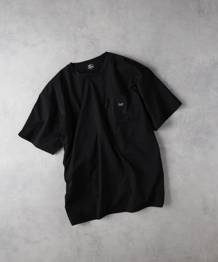 ライトオン(Right-on)のCAMP7(キャンプ7)【ONE　OCEAN】ポケットロゴTシャツ ブラック(0099)