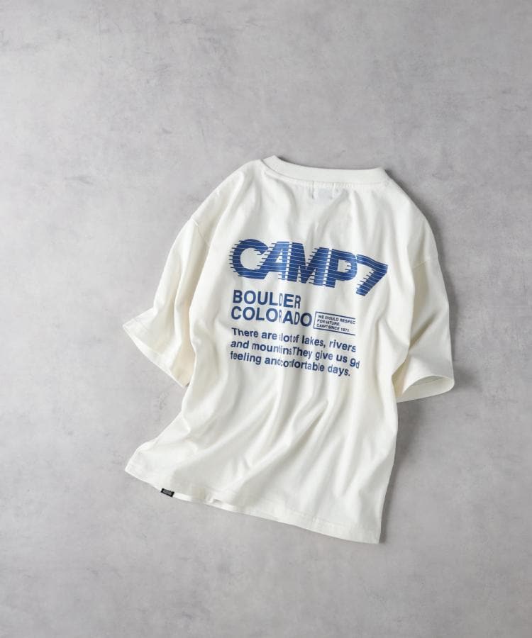 ライトオン(Right-on)のCAMP7(キャンプ7)バックプリントＴシャツ ホワイト(0090)