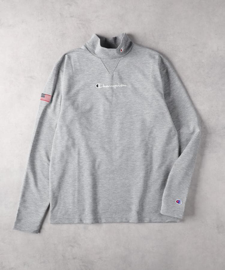 ライトオン(Right-on)のChampion(チャンピオン)【WEB限定】モックネック長袖Tシャツ グレー(0095)