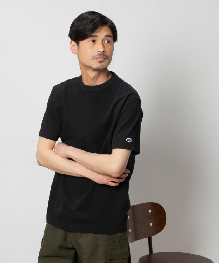 ライトオン(Right-on)のChampion(チャンピオン)ワンポイント天竺半袖Tシャツ ブラック(0099)