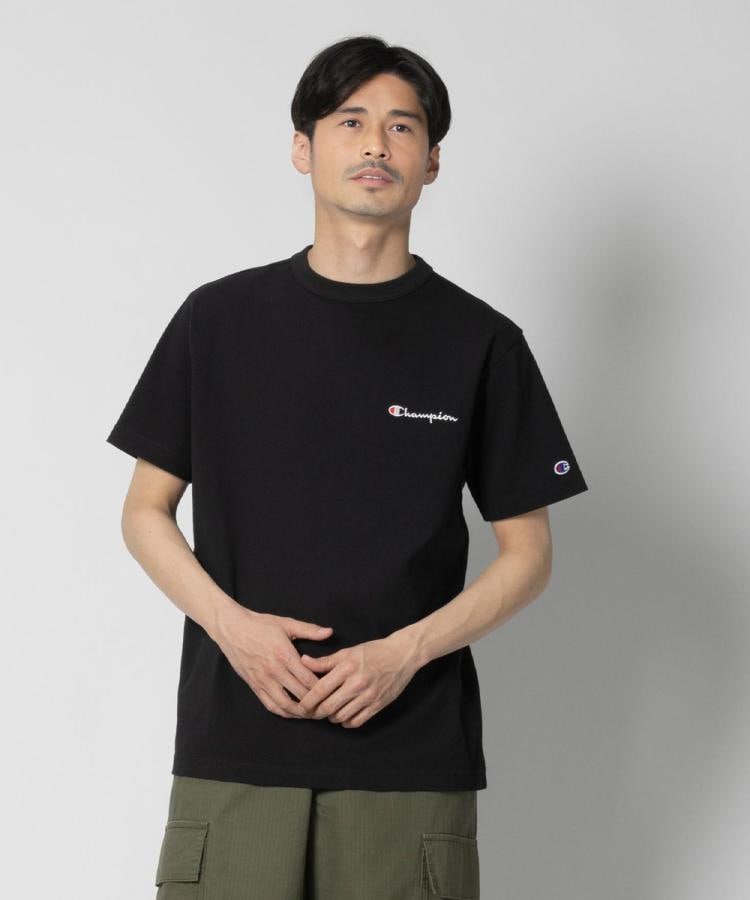 ライトオン(Right-on)のChampion(チャンピオン)スクリプト天竺半袖Tシャツ ブラック(0099)