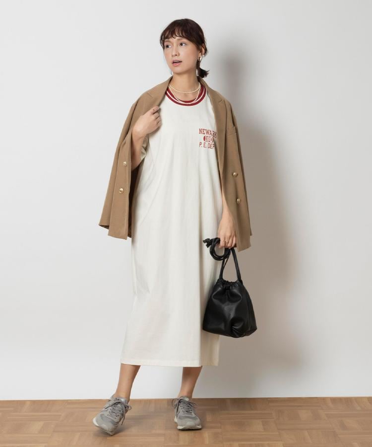 ライトオン(Right-on)のChampion(チャンピオン)ラインリブワンピース オフホワイト(0091)