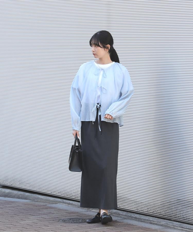 ライトオン(Right-on)のHONEYSUCKLE ROSE(ハニーサックルローズ)【ウエストゴム/プチプラ/スリット入り】リブタイトスカート7