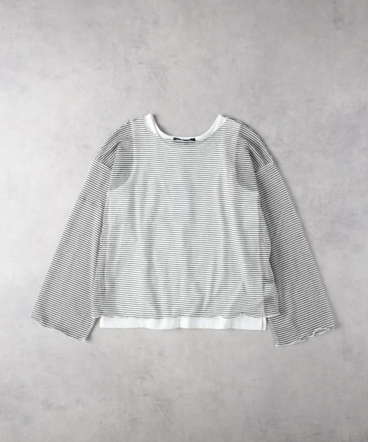 ライトオン(Right-on)のHONEYSUCKLE ROSE(ハニーサックルローズ)シアーボーダーレイヤードTシャツ3